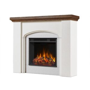 anika 49" electric fireplace in white stucco by real flame