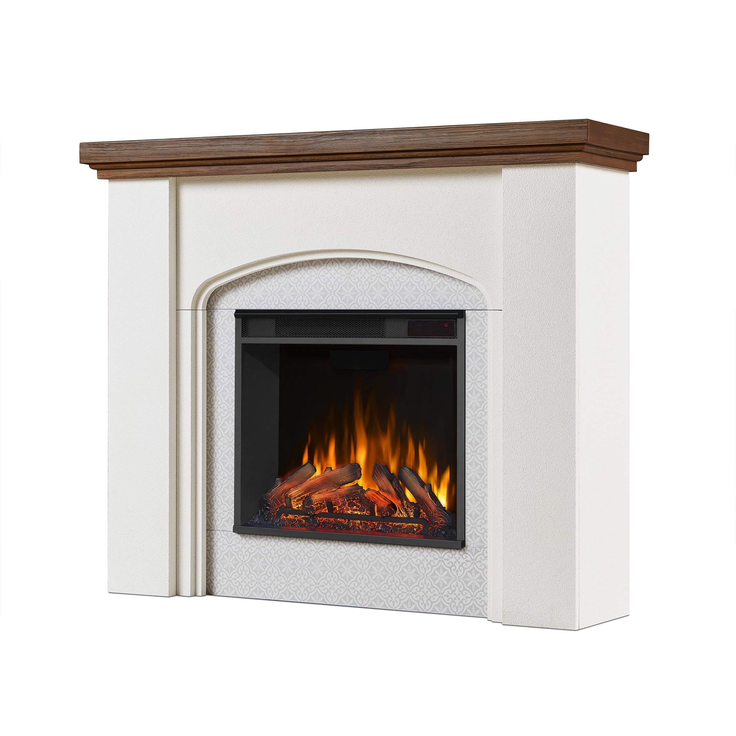 Anika 49" Electric Fireplace in White Stucco by Real Flame