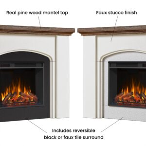 Anika 49" Electric Fireplace in White Stucco by Real Flame