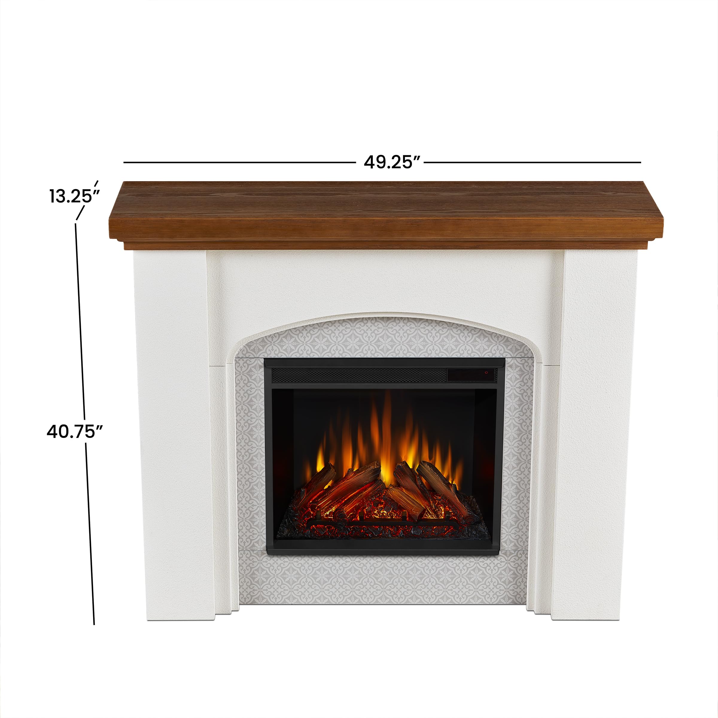 Anika 49" Electric Fireplace in White Stucco by Real Flame