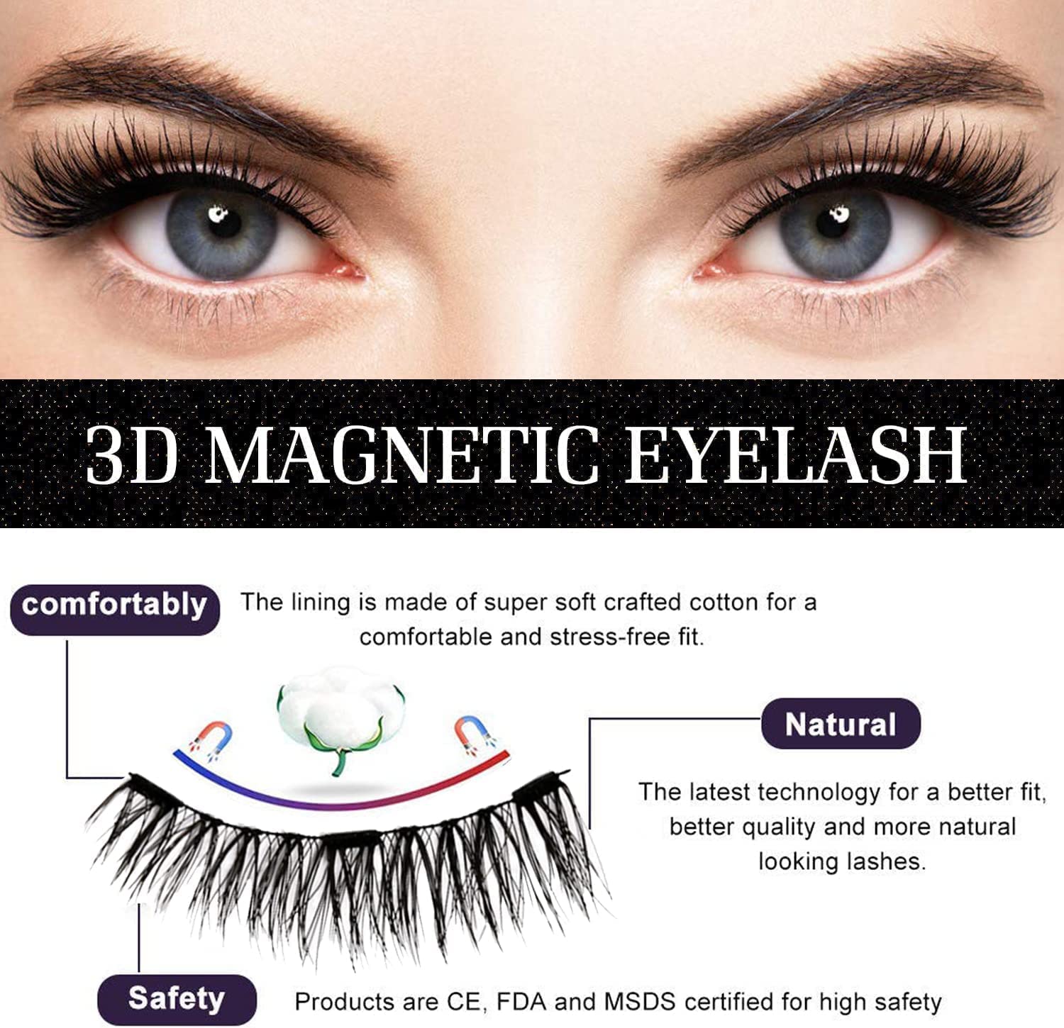 Gemonad Magnetic Eyelashes without Eyeliner, DFRERT-TTTT01