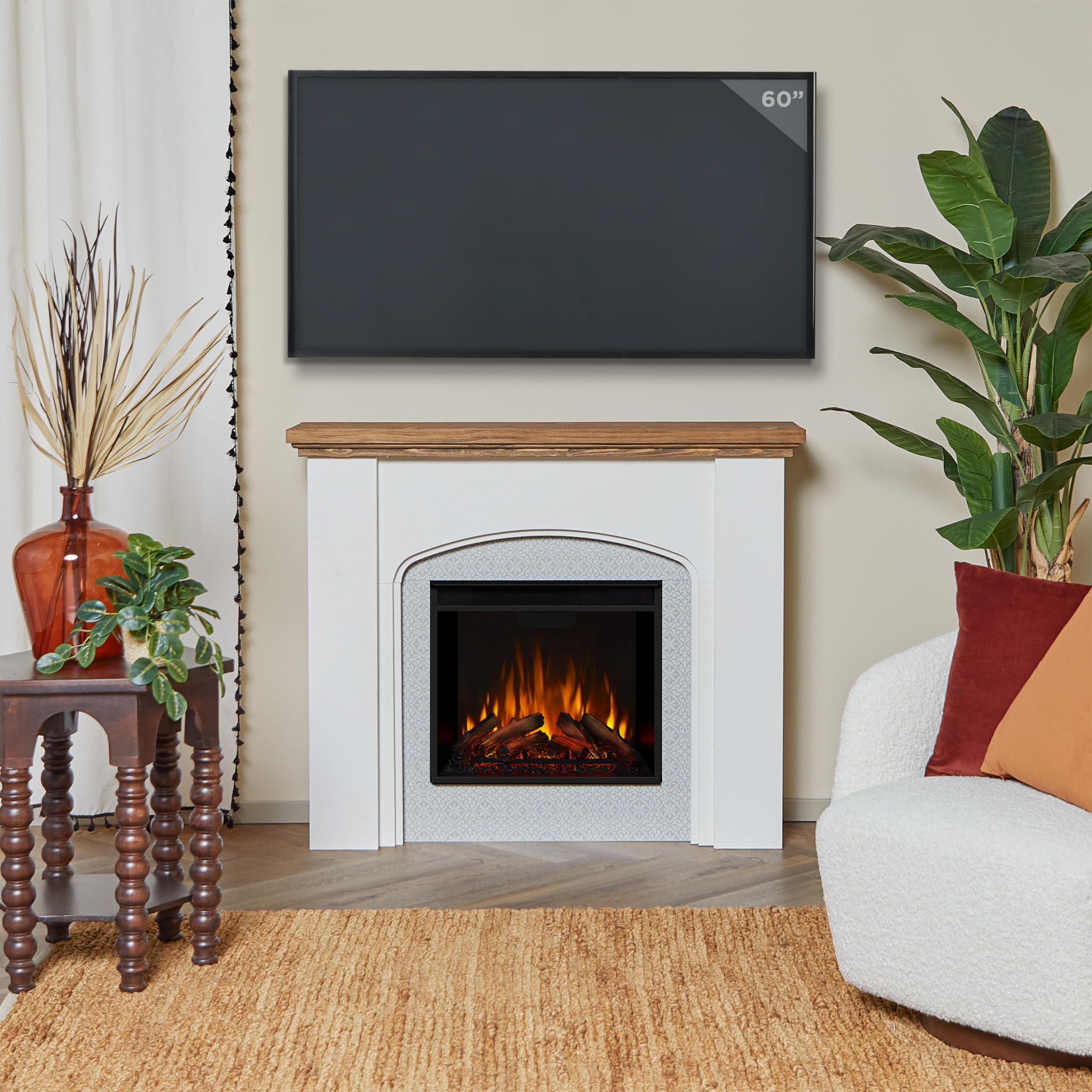 Anika 49" Electric Fireplace in White Stucco by Real Flame