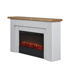 Malie 68" Landscape Electric Fireplace TV Stand in Venetian Gray by Real Flame