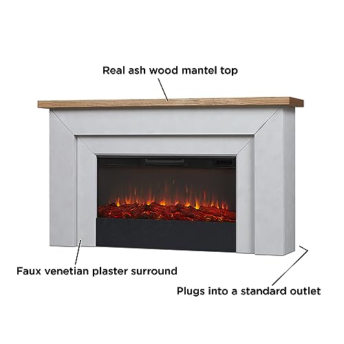 Malie 68" Landscape Electric Fireplace TV Stand in Venetian Gray by Real Flame