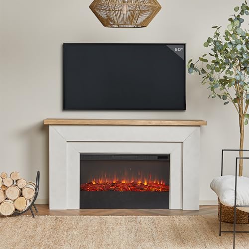 Malie 68" Landscape Electric Fireplace TV Stand in Venetian Gray by Real Flame