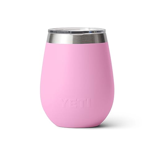 YETI Rambler 10 oz Wine Tumbler, Vacuum Insulated, Stainless Steel with MagSlider Lid, Power Pink