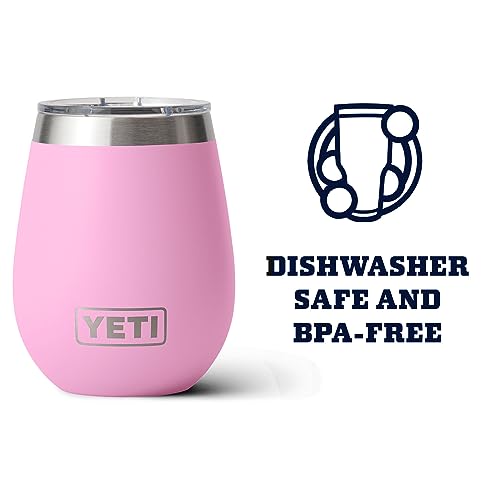 YETI Rambler 10 oz Wine Tumbler, Vacuum Insulated, Stainless Steel with MagSlider Lid, Power Pink