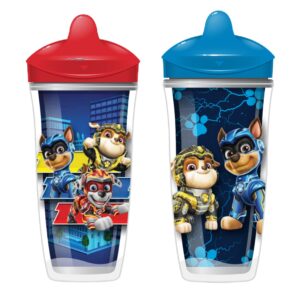 playtex baby sipsters stage 3 paw patrol spout cups, spill-proof, leak-proof, break-proof - red & blue, 9 oz, 2 count