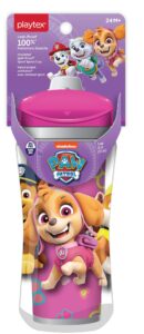 playtex baby sipsters stage 4 paw patrol spout cups, spill-proof, leak-proof, break-proof - pink, 12 oz, 1 count