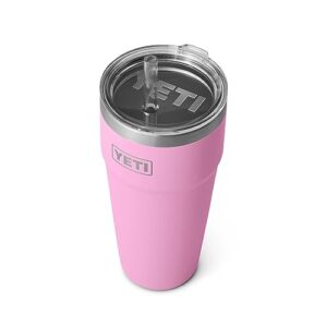 yeti rambler 26 oz straw cup, vacuum insulated, stainless steel with straw lid, power pink