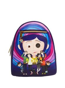 loungefly coraline normal & other world group mini backpack