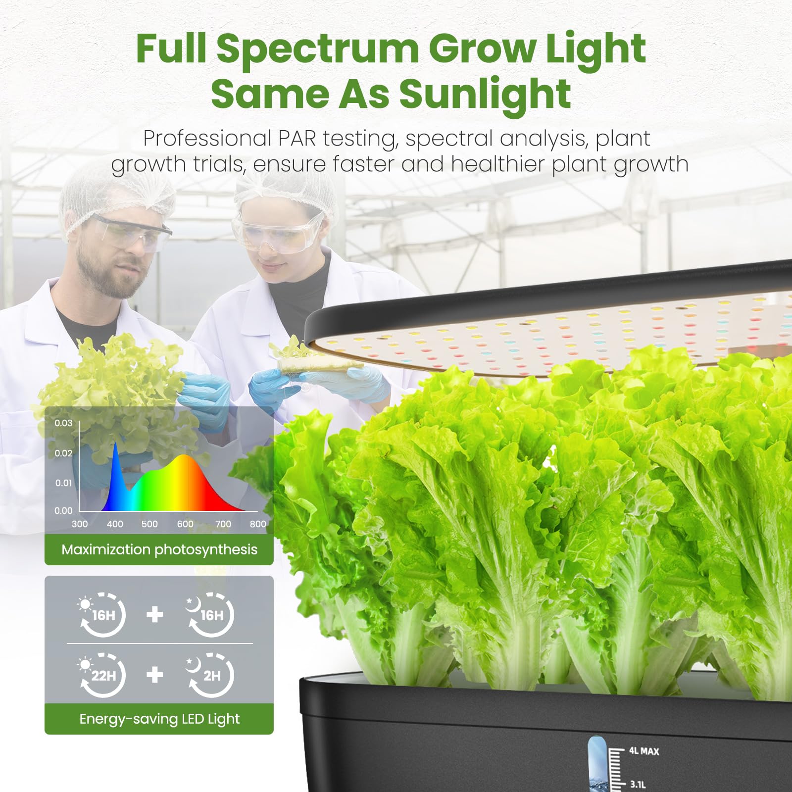 Hydroponics Growing System, 12 Pods Hydroponics Growing System Indoor Garden with LED Grow Light, Height Adjustable Indoor Gardening System, Hydroponic Growing System Built-in Timer Function
