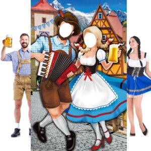 tudomro oktoberfest couple photo door banner party decorations 6 x 4 ft oktoberfest photo prop bavarian backdrop door banner backdrop party supplies for oktoberfest themed party decor german