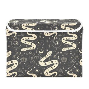 foliosa storage boxes celestial snakes collapsible flip-top locker fabric storage bins with handle for home bedroom closet office 16.5×12.6×11.8 in
