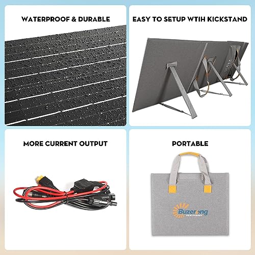 300W Portable Solar Panels with Multi Connector Solar Charger with Kickstands for Camping RV Fast Charge Power Station