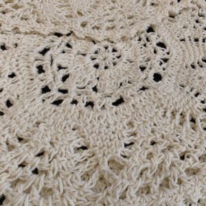 MULBESS Handmade Crochet Floral Pattern Round Cotton Lace Table Placemats Doilies Pack of 6, Round 8 Inch, Beige