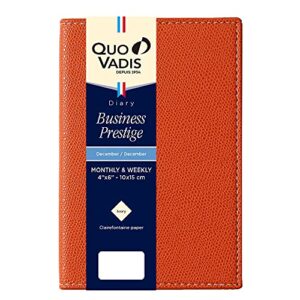 Quo Vadis QV28502ap Diary (Business Prestige/Club) (Weekly Vertical, Begins December 2023, A6 Transformation, 3.9 x 5.9 inches (10 x 15 cm)), Apricot (2024 Edition)