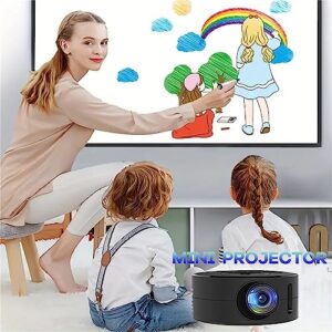 Qiopertar Mini Projector, Portable 1080p Projector, Outdoor Movie Projector Home Movie LED Video Projector, Movie Projector With USB HDMI Interface And Remote Control Home black376