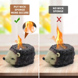 kalopar KALOPAR Tabletop Fire Pit,Concrete Mini Table Top Fire Pit, Cute Turtle and Hedgehog Personal Fireplace for Indoor and Outdoor Use., CIWEI-2