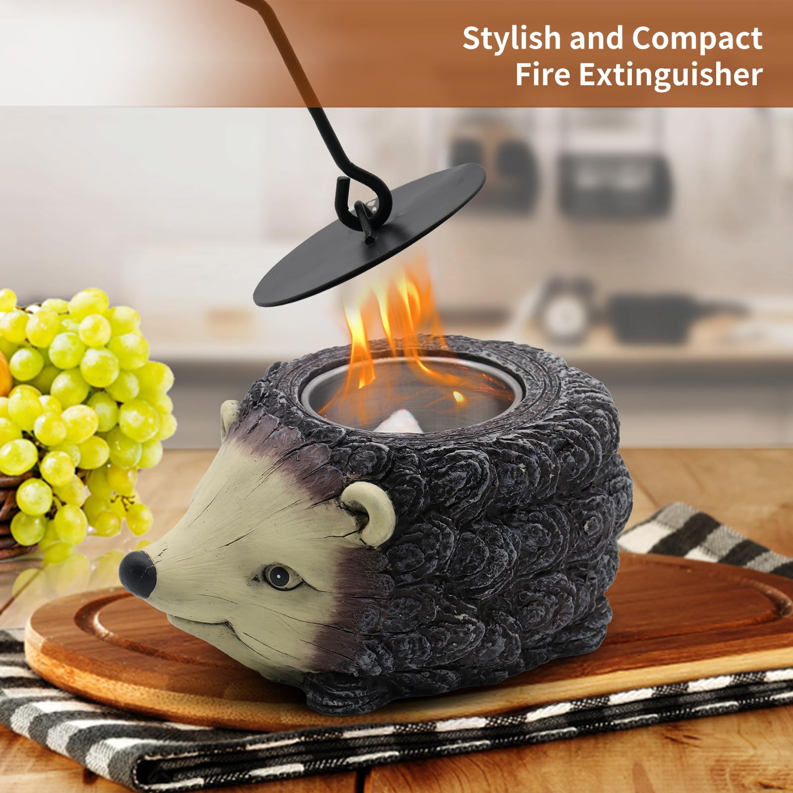 kalopar KALOPAR Tabletop Fire Pit,Concrete Mini Table Top Fire Pit, Cute Turtle and Hedgehog Personal Fireplace for Indoor and Outdoor Use., CIWEI-2