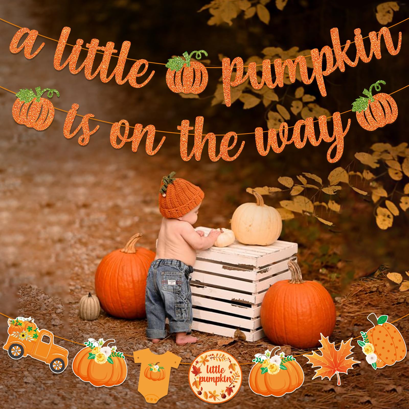 A little Pumpkin Is On The Way Banner Little Pumpkin Baby Shower Decorations Little Pumpkin Banner Orange Pumpkin Boy Girl Baby Shower Decorations Baby Shower Banner Pumpkin Decorations for Fall Baby