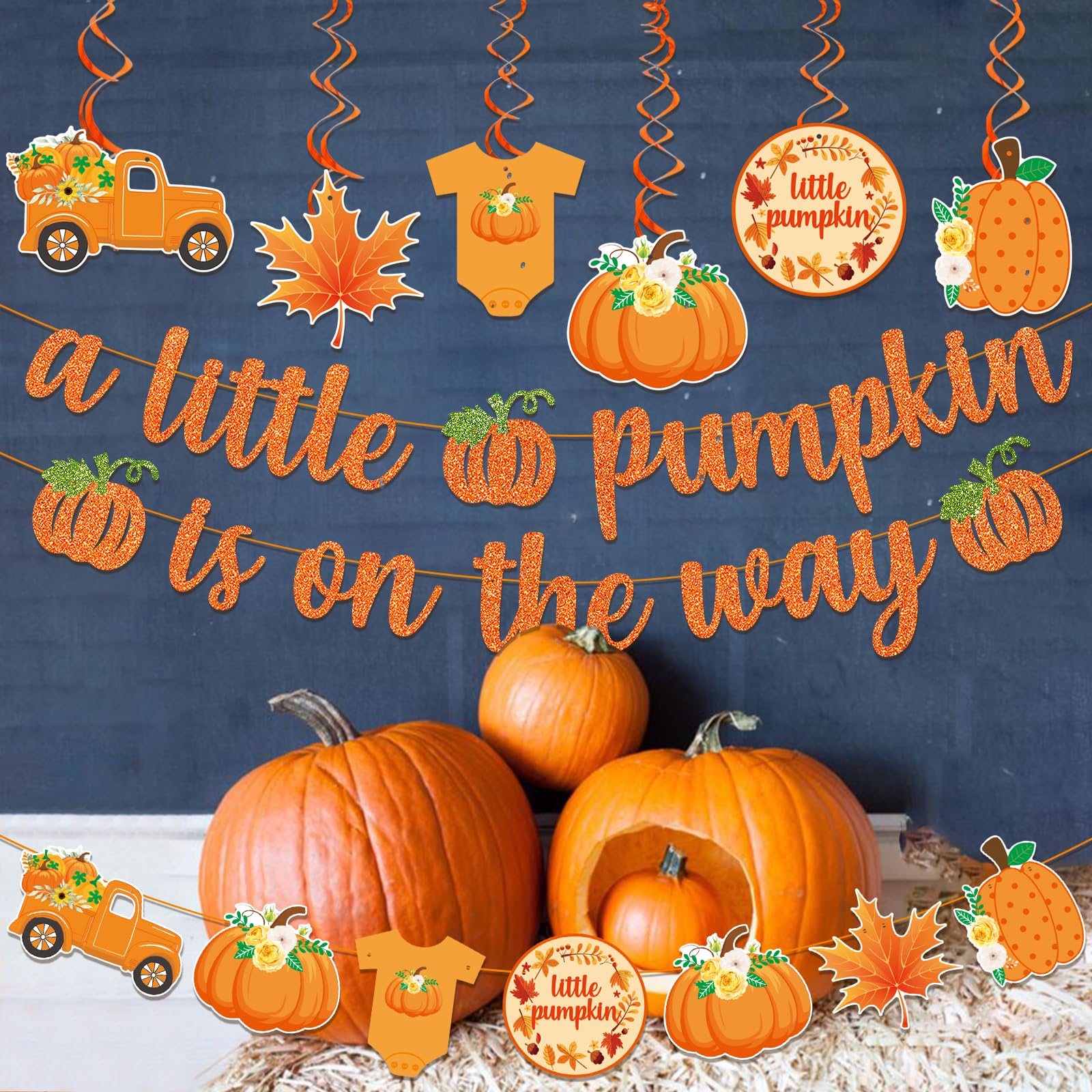 A little Pumpkin Is On The Way Banner Little Pumpkin Baby Shower Decorations Little Pumpkin Banner Orange Pumpkin Boy Girl Baby Shower Decorations Baby Shower Banner Pumpkin Decorations for Fall Baby