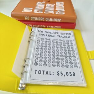 100 Envelope Challenge Binder Book Gift, [2024 New] Easy and Fun Way to Save $5,050, Savings Challenges Budget Book Binder with Cash Envelopes for Budgeting Planner & Saving Money (Lilac)