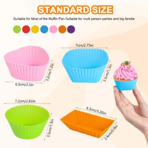 DGYJJZ Silicone Lunch Box Dividers Bento Box Accessories, Silicone Cupcake Liners with 10pcs Food Picks for Kids (30Pack)