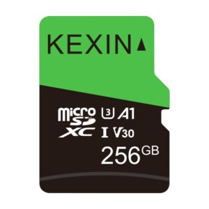 kexin micro sd card 256gb microsdhc uhs-i flash memory card 256 gb class 10 high speed, c10, u3, v30, 4k uhd, a1, sd adapter include