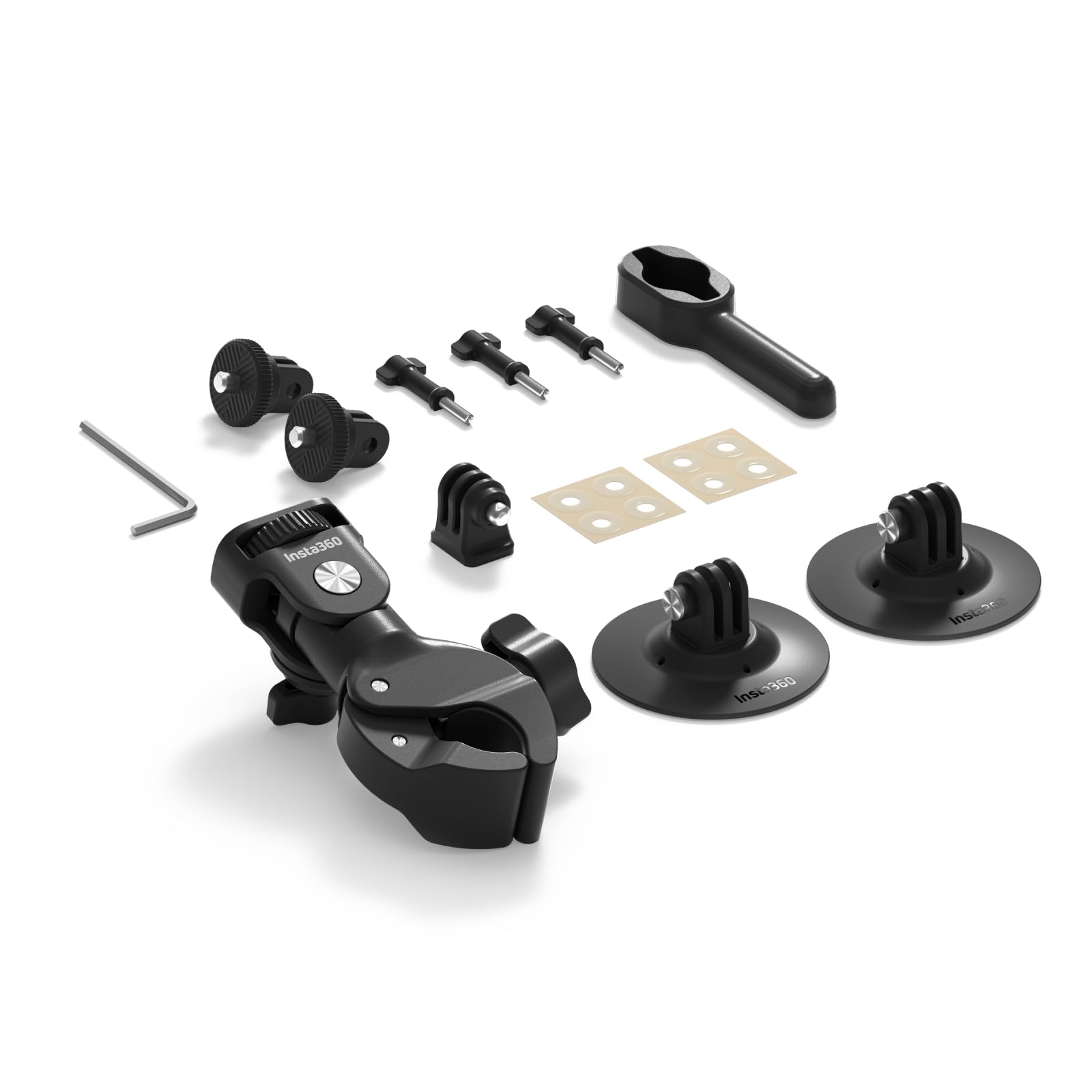 Insta360 Motorcycle Bundle, Universal Powerful Clamp and Flexible Adhesive Mount for Cameras