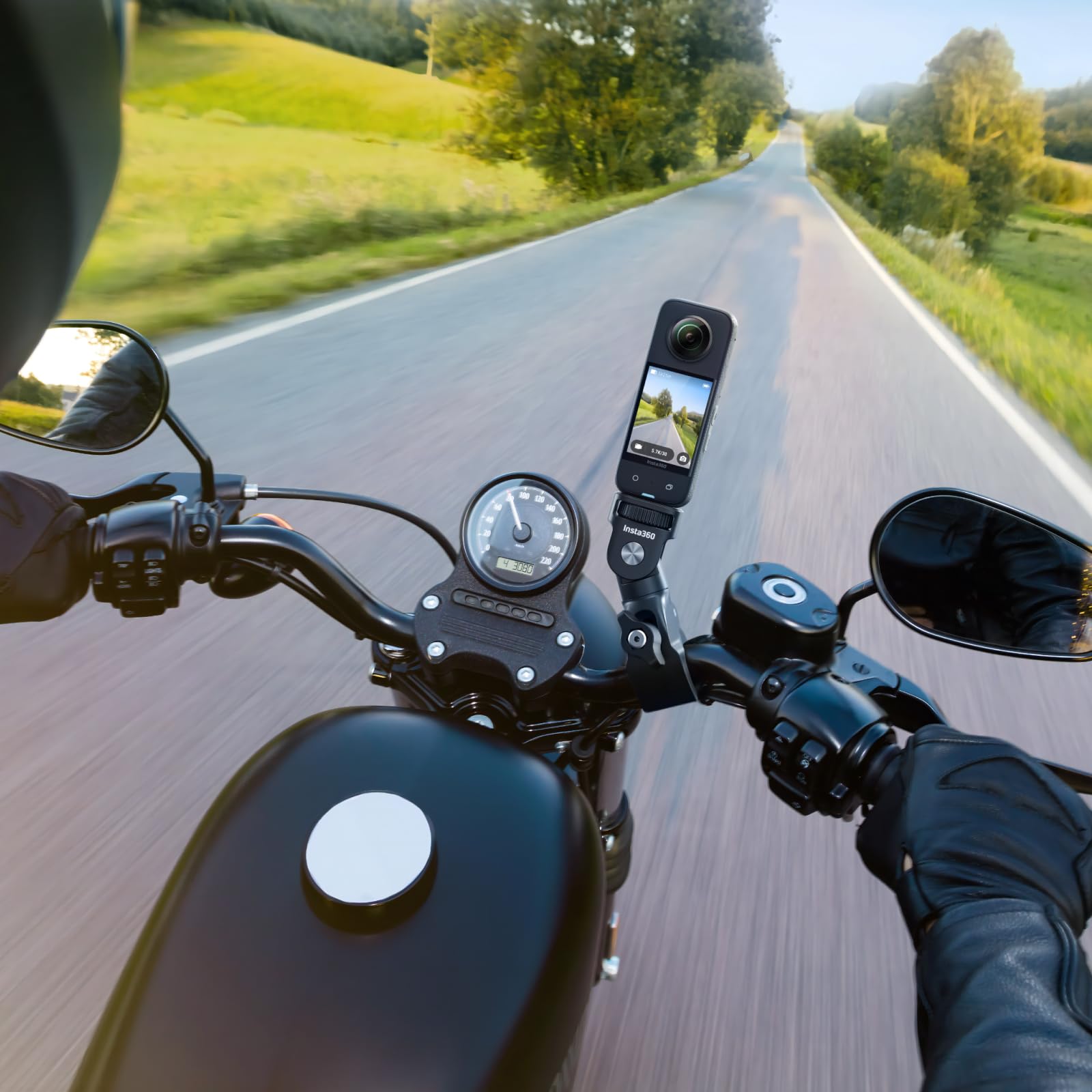 Insta360 Motorcycle Bundle, Universal Powerful Clamp and Flexible Adhesive Mount for Cameras