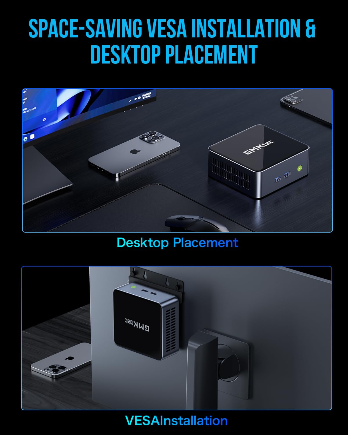 GMKtec Mini PC Preinstalled Windows 11 Pro Intel Core i7-11390H (Turbo 5.0 GHz) 32GB DDR4 1TB SSD Desktop Mini Computers WiFi 6, BT 5.2, DP, HDMI, RJ45 2.5G, USB3.2