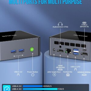 GMKtec Mini PC Preinstalled Windows 11 Pro Intel Core i7-11390H (Turbo 5.0 GHz) 32GB DDR4 1TB SSD Desktop Mini Computers WiFi 6, BT 5.2, DP, HDMI, RJ45 2.5G, USB3.2