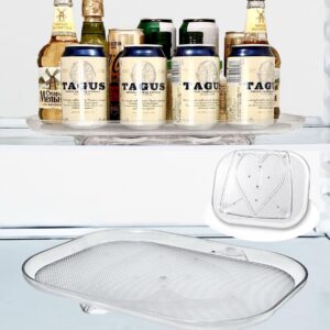 Rectangle Lazy Susan Turntable for Refrigerator, Fridge Organizers and Storage, Clear Fridge Turntable, Lazy Susan Organizer for Fridge, Cabinet, Kitchen, Countertop, Table, Pantry, Under Sink