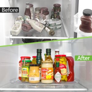 Rectangle Lazy Susan Turntable for Refrigerator, Fridge Organizers and Storage, Clear Fridge Turntable, Lazy Susan Organizer for Fridge, Cabinet, Kitchen, Countertop, Table, Pantry, Under Sink