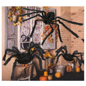 mxphofra 3pack halloween spider decorations halloween giant spider 30" 35" 50" inch,spiders halloween decorations for outdoor indoor party decor,halloween decor,halloween spiders