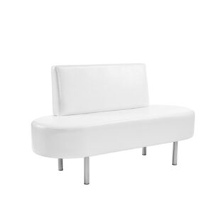 leadzm waiting room bench seating, salon reception chairs leather upholstered settee with backrest, heavy duty guest lobby chair, office beauty barbershop furniture, white