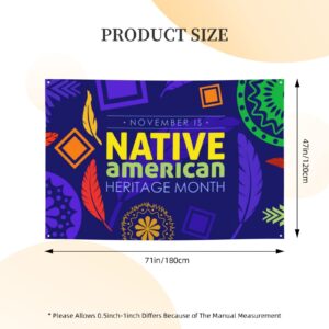 November is Native American Heritage Month Backdrop Banner Holiday Decoration Photo Booth Background Tapestry Decor Supplies for Party Home Office 47 * 71 Inches