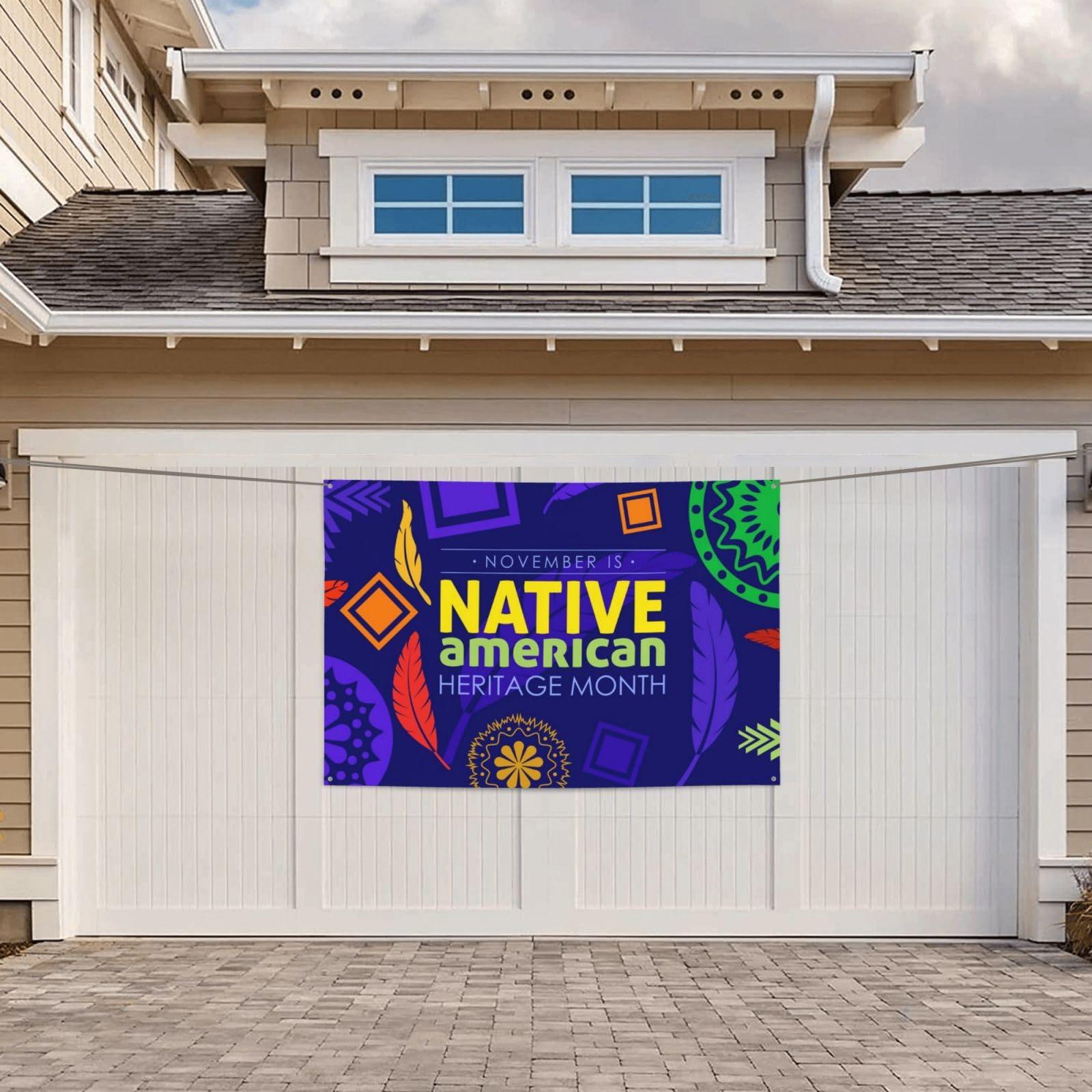 November is Native American Heritage Month Backdrop Banner Holiday Decoration Photo Booth Background Tapestry Decor Supplies for Party Home Office 47 * 71 Inches