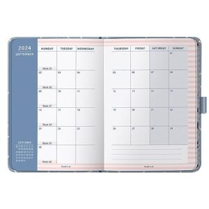 Busy B A6 To Do Diary January to December 2024 - Blue Sprinkle - Faux Leather Week to View Diary with Notes, Tear-Out Lists & Pockets