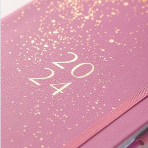 Busy B A5 To Do Diary January to December 2024 - Pink - Faux Leather Week to View Diary with Notes, Tear-Out Lists & Pockets