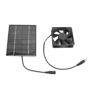 zlxhdl solar powered fan, solar fans for outside for dog chicken house greenhouse rv roof quietly cools and ventilates