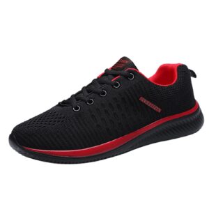 jwsvbf women tennis shoes slip on sneakers arch support mesh knit lace up for basketball running orthopedic sandals thong wedge casual shoes unisex fashion autumn b-red