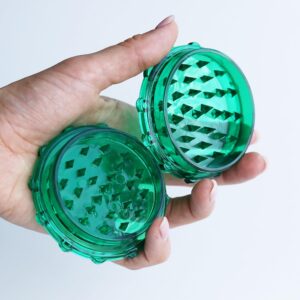 acrylic herb grinder | large 3 inch plastic grinder (green)