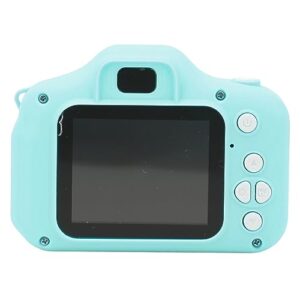 Kids Camera, Scratch Resistant Kids Digital Video Camera Auto Focus ABS & Silicone 2.4 Inch IPS Screen with Mic for Children Selfie (Green)