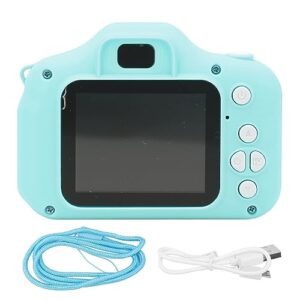 Kids Camera, Scratch Resistant Kids Digital Video Camera Auto Focus ABS & Silicone 2.4 Inch IPS Screen with Mic for Children Selfie (Green)