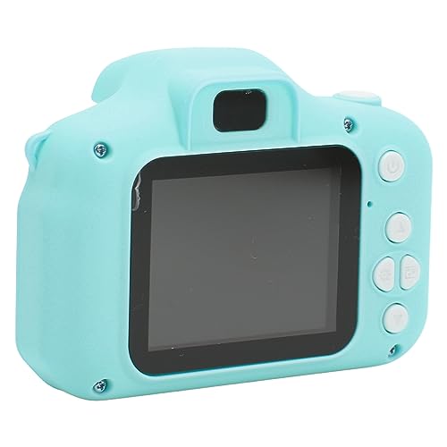 Kids Camera, Scratch Resistant Kids Digital Video Camera Auto Focus ABS & Silicone 2.4 Inch IPS Screen with Mic for Children Selfie (Green)