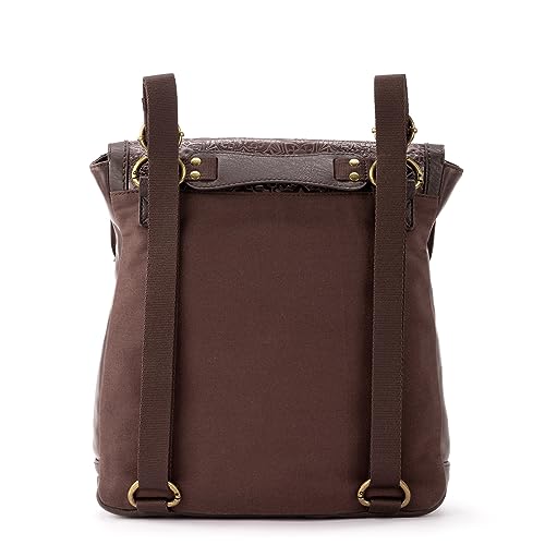The Sak Ventura Backpack in Leather, Convertible Strap, Mahogany Tile Emboss