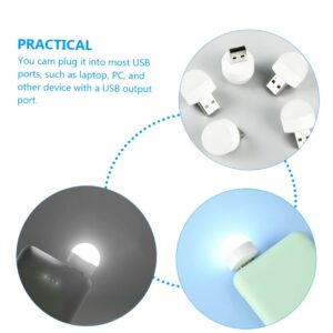 OFFSCH 10pcs Led Night Light Friday Night Lights Mini USB Night Lights Led Bulb Lights for Bedroom USB Night Lamp Toilet Night Light Wall White Portable Ambient Light Travel Pp Material