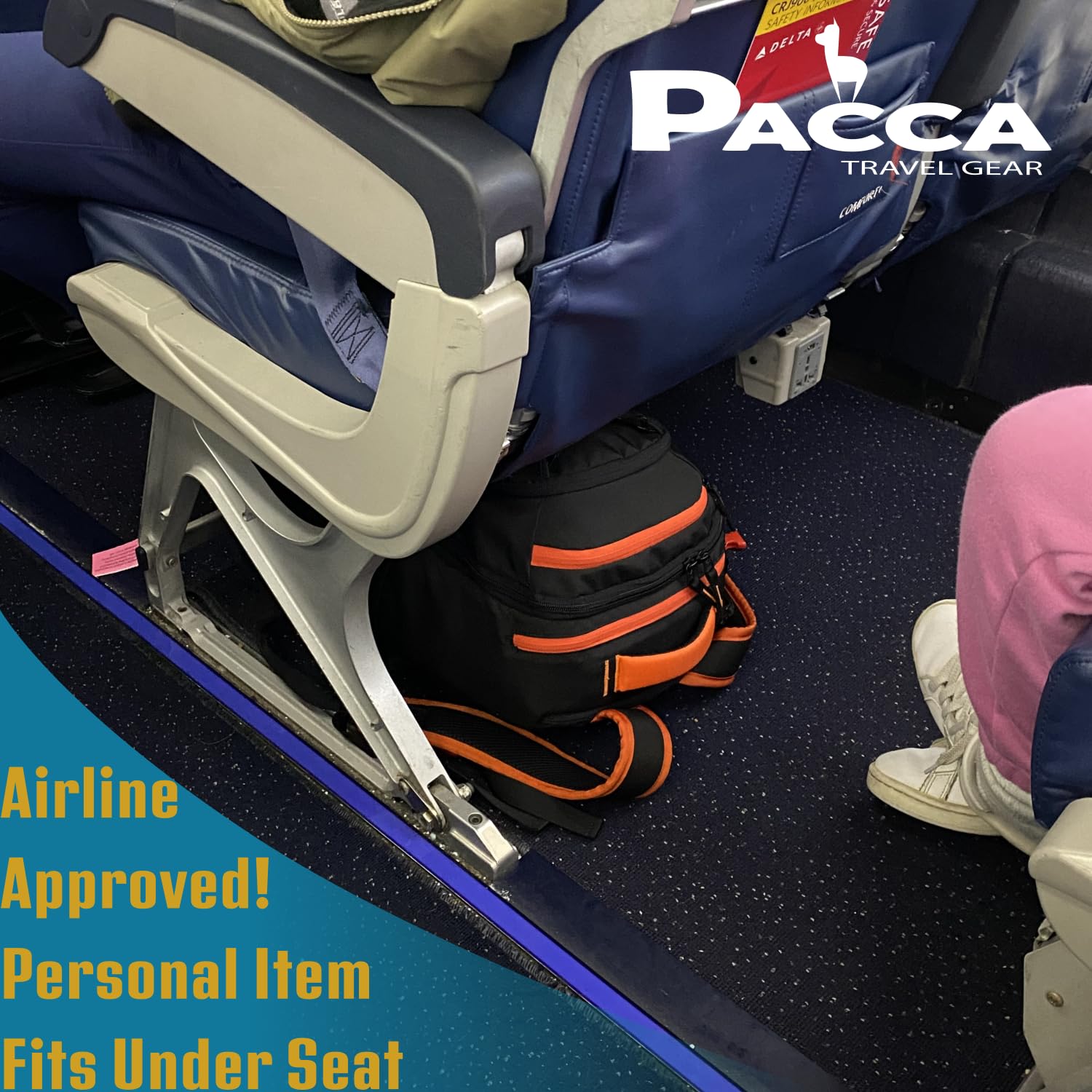 Pacca Light Travel Backpack Suitcase (Black/Pink) | 25L Carryon Luggage, Fits Under Seat | TSA, Airport, Airline Flight Approved Personal Item Under 18x14x8 | Weekend Overnight Bag